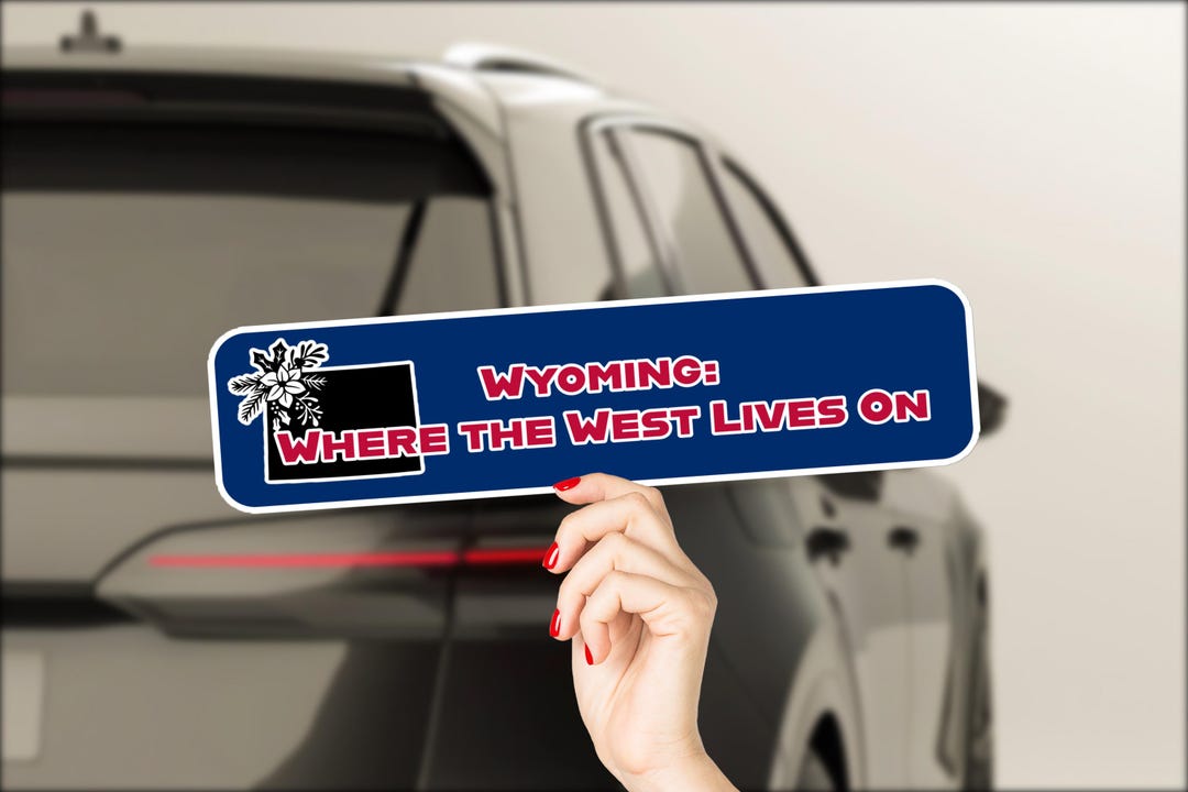 Wyoming State Pride Decal Sticker - 5 Inch Love Wyoming Car Bumper Laptop Window Decal