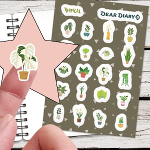 Kamerplanten planner stickers Groen pot bloempot checklist wekelijks maandelijks uur dagplannen dagboek dagboek vinyl stickers 21/12 HPLSH03