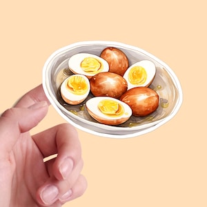 Pegatinas de desayuno Huevos cocidos Comida matutina Sabrosa Estética Cocina Restaurante Menú Acuarela Vinilo Portátil Planificador Diario Calcomanía 04/11 BS1P05