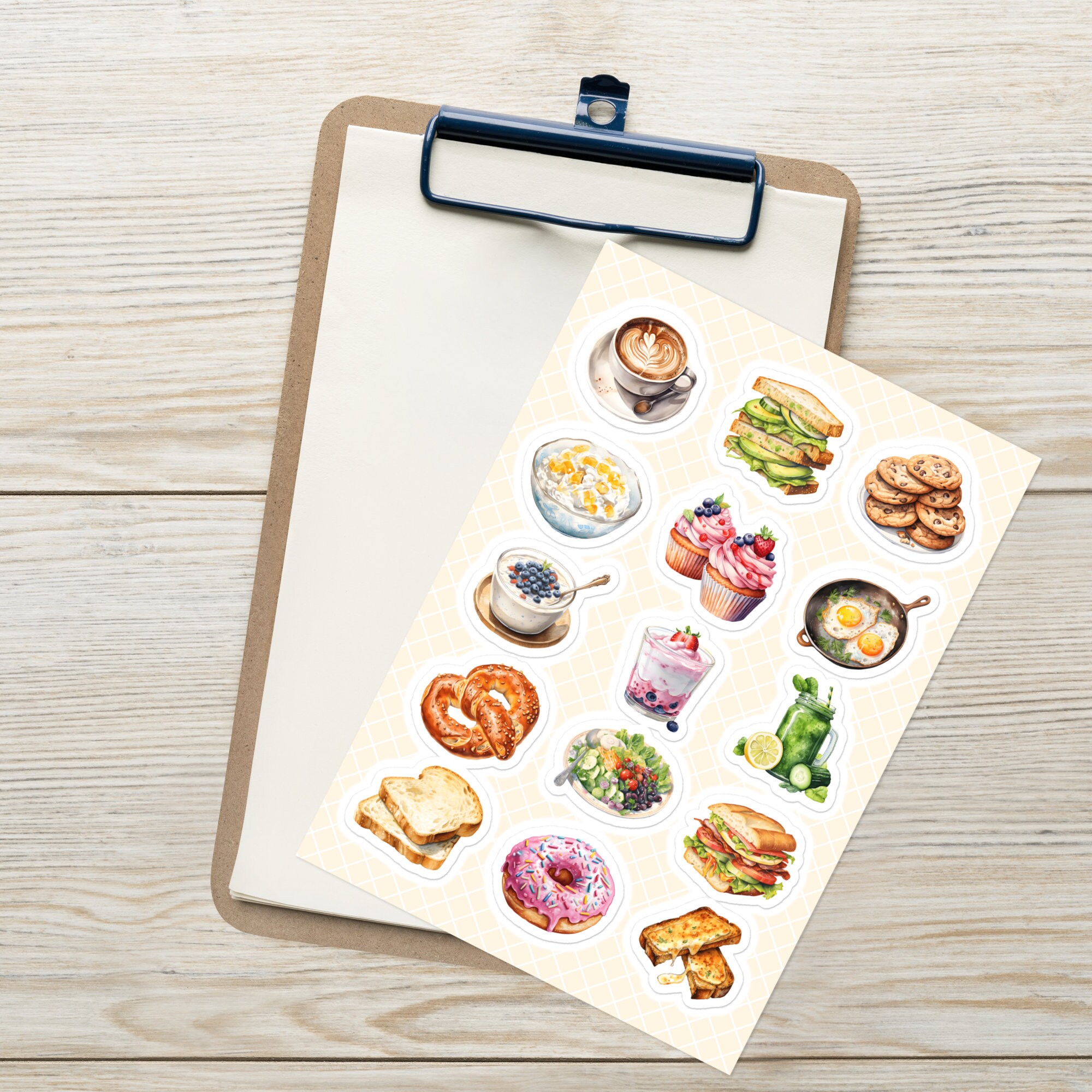 30 Stickers Pack Breakfast Egg Smoothie Pancakes Food Drink Morning ...