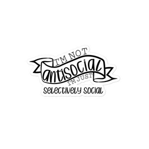 Antisocial stickers sheet Funny sassy sarcastic Mental health humor aesthetic vinyl laptop planner diary decal journal 03/01 AS1P04