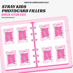 stray kids photocard binder filler (digital download, print) rockstar pc collection