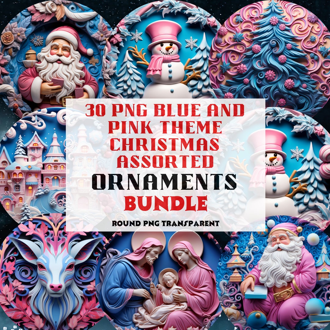 Pink And Blue Christmas Ornaments 