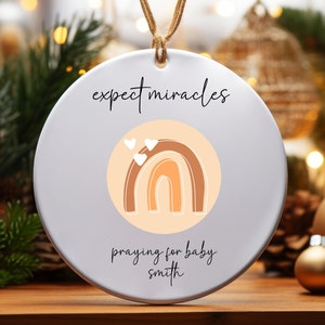 IVF Ornament for Christmas gift infertility pregnancy gift for expectant mom rainbow baby praying for baby after miscarriage miracle