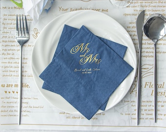 Serviettes cocktail élégantes et personnalisées - Personnalisables pour les mariages, les fêtes et les occasions spéciales, une personnalisation importante est recommandée