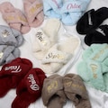 Custom Fluffy Slippers – Perfect for Bridesmaids & Bridal Gifts product logo