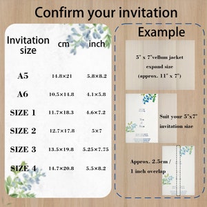 Vorgefaltete Pergamentumschläge, 10-teiliges Set Größe für Einladungen im Format 12,7 x 17,8 cm, A6/A5-Pergamenthülle, 11,8 x 18,3 cm/13,3 x 19,75 Zoll große Pergamenthülle Bild 2