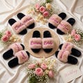 Personalized Fluffy Slippers for Her, Custom Bridesmaid & Bride Gift, Bachelorette, Birthday, Anniversary and Wedding Party Favor product logo