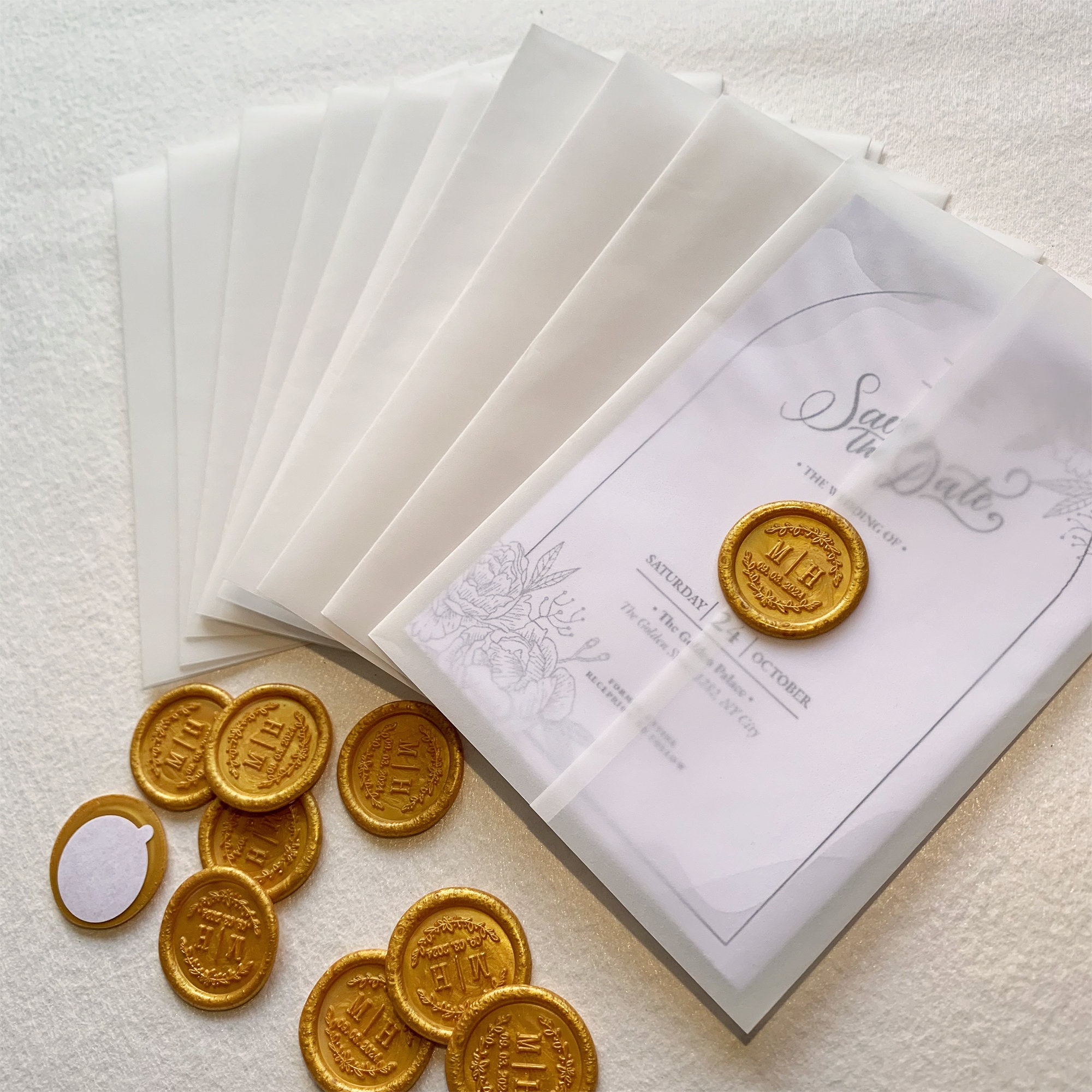 Puremigo 50 Pack Pre-Folded Vellum Jackets for 5x7 Invitations - Rose Gold Foil - Default Title