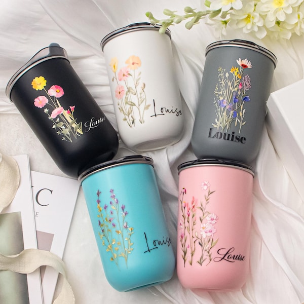 Vasos personalizados de acero inoxidable / Tazas térmicas de viaje personalizadas / Regalos únicos y personalizables para cualquier ocasión
