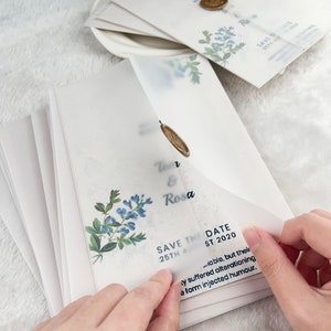 Pre-folded Vellum Jackets, 10pcs set - Sized for 5"x7" Invitations, A6/A5 Vellum Sleeve, 4.6"x7.2"/5.25"x7.75" Vellum Wrap