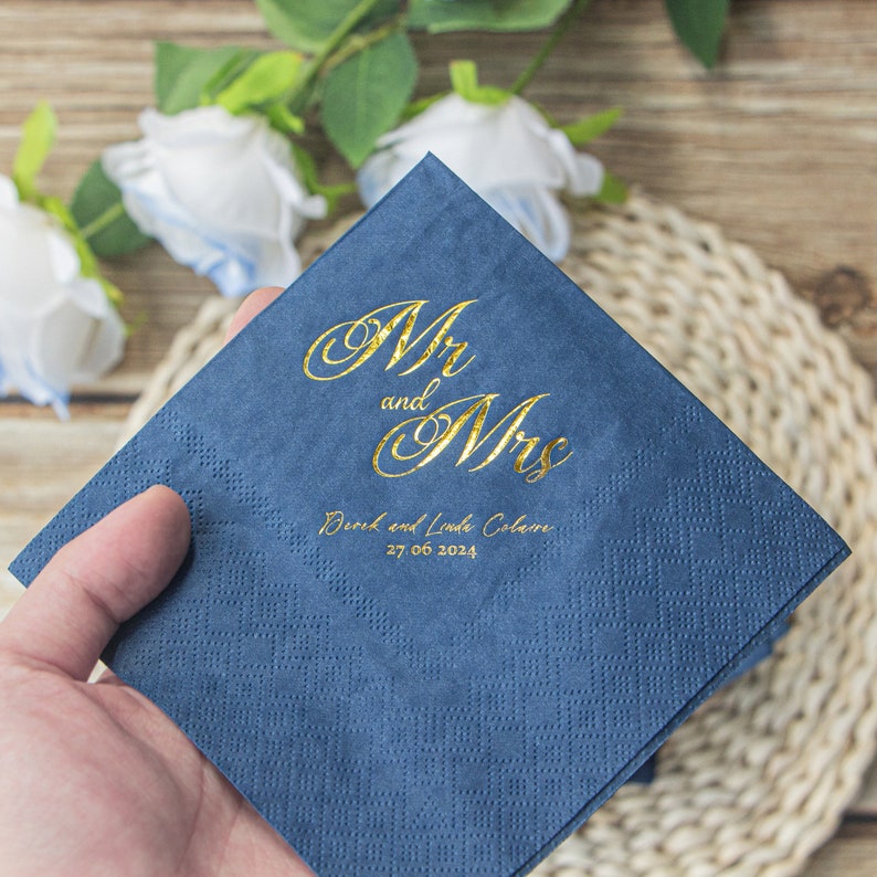 Serviettes cocktail élégantes et personnalisées Personnalisables pour les mariages, les fêtes et les occasions spéciales, une personnalisation importante est recommandée image 5