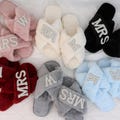 Custom Fluffy Slippers – Wedding Slippers with Pearls Letters, Perfect for Bridesmaids & Bridal Gifts product logo