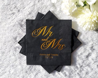 Servilletas de cóctel personalizadas elegantes: personalizables para bodas, fiestas y ocasiones especiales