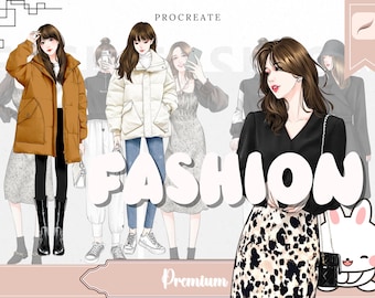 Más de 500 pinceles y sellos para ropa de Procreate, pinceles para tela de Procreate, pinceles para textura de tela, ropa de Procreate, moda de Procreate, textura