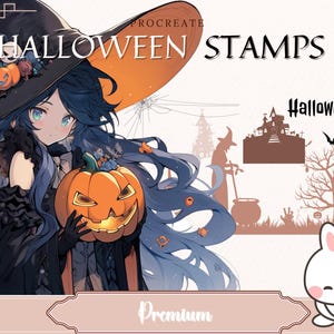 Halloween Procreate stamps, Spooky Procreate Stamps, Witch Procreate stamps, Procreate brush, Procreate Halloween, Procreate bundle