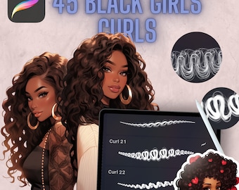 45 pinceles para el cabello para Procreate