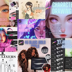 Procreate Student Pack, All Procreate Brushes for Hair, Portrait Brushes for Procreate, Glitter Brushes for Procreate, Procreate Human Skin