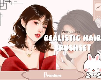 Pinceles para cabello Procreate, Set de pinceles para cabello Procreate, Pinceles para rizos y trenzas, Cabello rizado Procreate