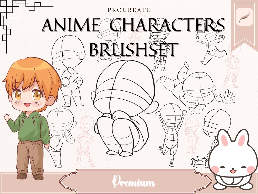 Procreate Chibi Faces Stamp Brush Chibi Emotes Manga Eyes Procreate ...