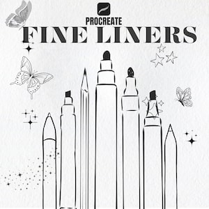 Procreate - Fine Liner Brush Set | Micron pen Fineliners, Stipple Brushes, inking and lineart | Instant Download