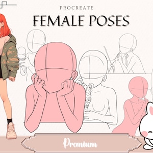 Procreate stamps female body poses, figure drawing templates, Procreate stamp brushes