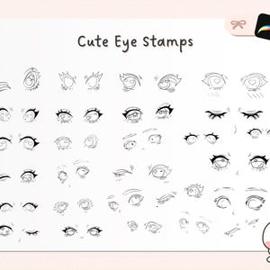Procreate Chibi Faces Stamp Brush Chibi Emotes Manga Eyes Procreate ...