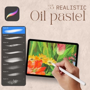 Oil Pastel Painting Brushes for Procreate, oil pastels drawing brush pack, Procreate brushes