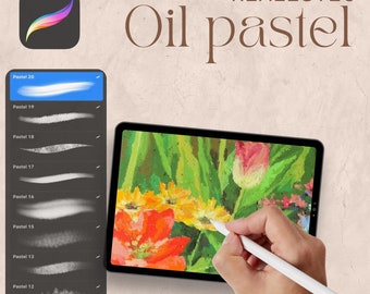 Oil Pastel Painting Brushes for Procreate, oil pastels drawing brush pack, Procreate brushes