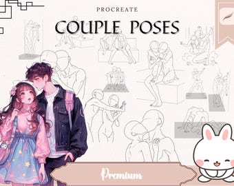 Sello de poses románticas de pareja para Procreate