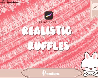 Procreate ruffles brushes. Procreate folds brushes. Procreate fashion design clothing stamps