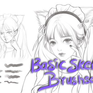 15 +procreate sketch brushes, procreate sketch and lineart brushset, procreate sketching brushes