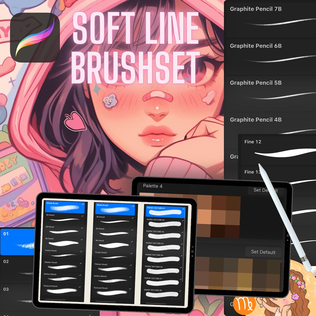 Soft Sketch Brush Set for Procreate Brushes Included for iPad Digital ...