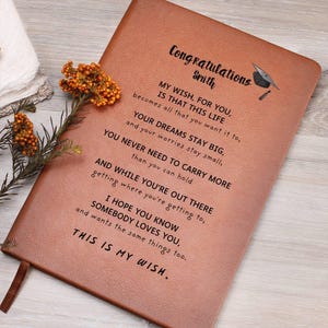 Regalos de graduación para niñas, diario de cuero personalizado, consejos para graduadas, libro de visitas, obsequios sentimentales para recuerdo de graduación