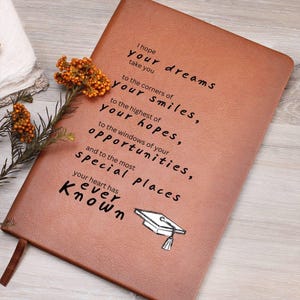 Regalos de graduación para niñas, diario de cuero personalizado, consejos para graduadas, libro de visitas, obsequios sentimentales para recuerdo de graduación