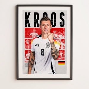 Toni Kroos Germany Euro 2024, Printable A3 Sport Wall Art, Gift For Boy, Poster A3, Deutscher Poster, Soccer Print, Germany Football.