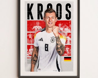 Toni Kroos Germany Euro 2024, Printable A3 Sport Wall Art, Gift For Boy, Poster A3, Deutscher Poster, Soccer Print, Germany Football.