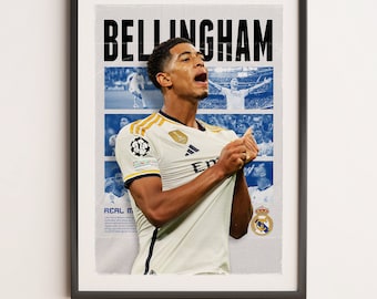 Jude Bellingham Real Madrid, Printable A3 Sport Wall Art, Gift For Boy, Poster A3, Real Madrid Gifts  Poster, Soccer Print.