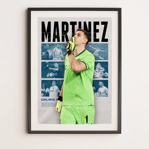 Emiliano Martinez Argentina Poster, Printable A3 Sport Wall Art, Gift For Boy, Poster A3, Aston Villa Poster, Premiere League, Soccer Print.