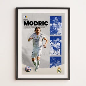 Luka Modric Poster, Real Madrid Poster, Printable A3 Sport Wall Art, Gift For Boy, Real Madrid Gifts Poster, Soccer Print, Croatian Football