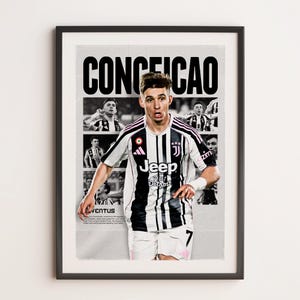 Francisco Conceicao Poster Juventus Poster, Printable A3 Sport Wall Art, Gift For Boy, Poster A3, Juventus Gifts  Poster, Soccer Print.