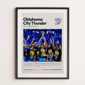 Oklahoma City Thunder Poster, Basketball Poster, NBA Basketball Print, Basketball Gift Ideas, OKC Thunder Poster, NBA Poster Printable.