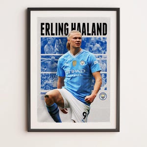 Erling Haaland Poster, Manchester City Poster Gifts, Sports Poster, Football Player Print, Soccer Wall Art, Printable Poster. Norwegian Art