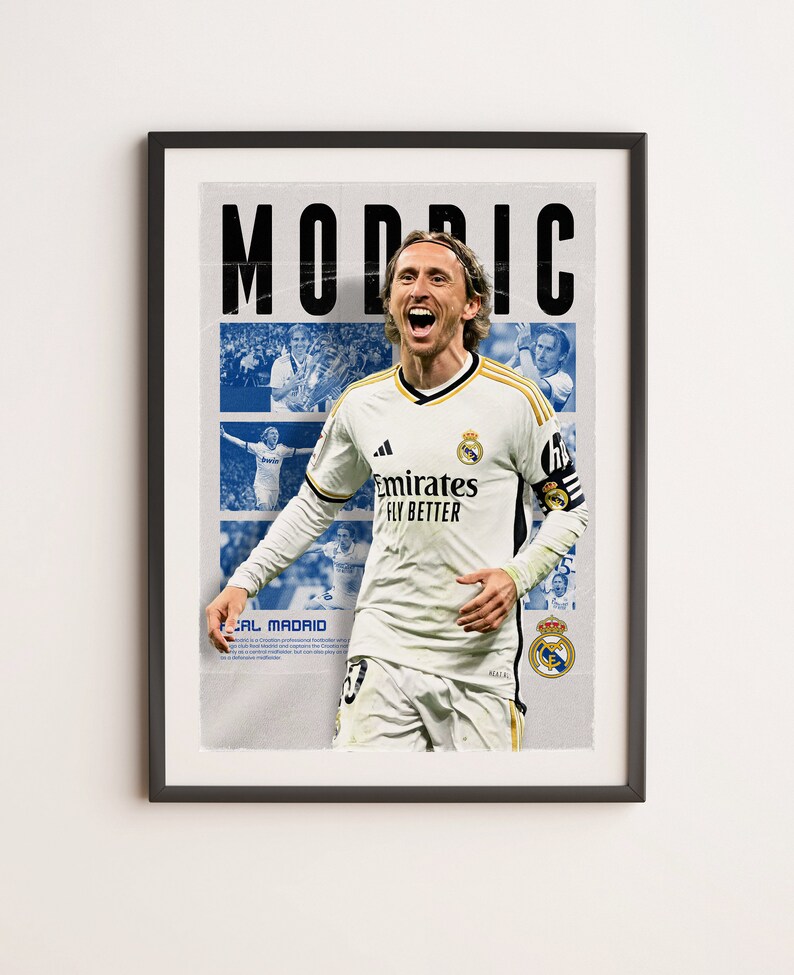 Luka Modric Real Madrid, Printable A3 Sport Wall Art, Gift for Boy ...