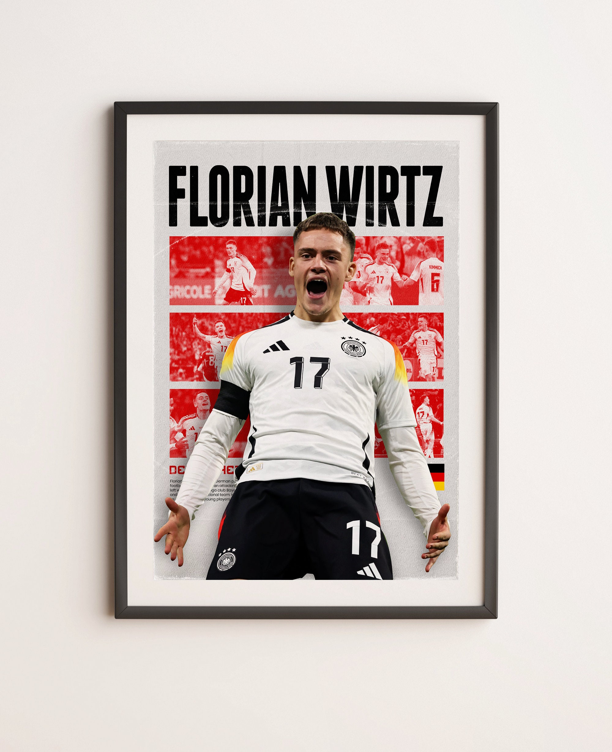 Florian Wirtz Germany Euro 2024, Printable A3 Sport Wall Art, Gift For Boy, Poster A3, Deutscher Poster, Soccer Print, Germany Football.