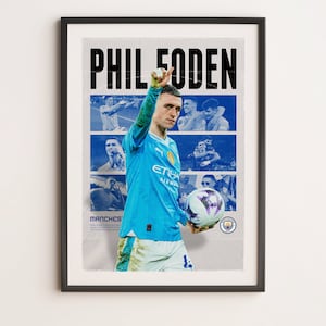 Phil Foden Manchester City, Printable A3 Sport Wall Art, Gift For Boy, Soccer Football Poster A3, Euro 2024