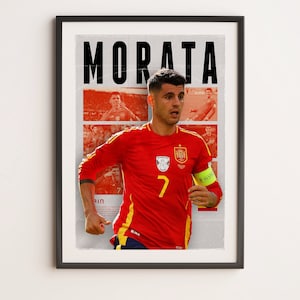 Alvaro Morata Spain Poster: Euro 2024 Soccer Print (A3 Digital Download)