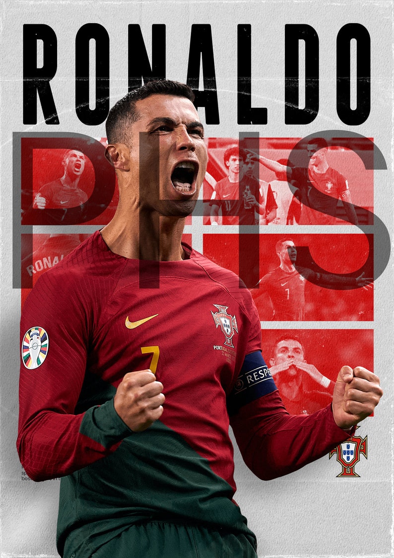 Cristiano Ronaldo Portugal, Printable A3 Sport Wall Art, Gift for Boy