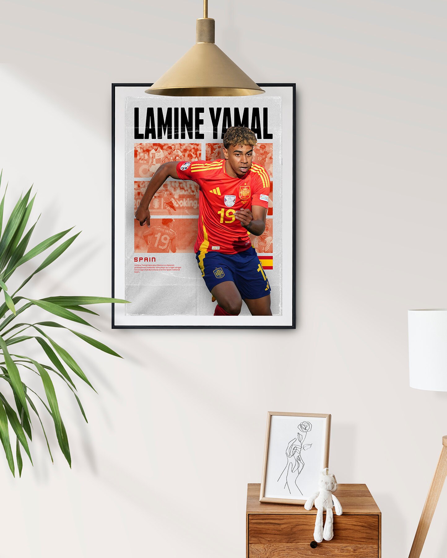 Lamine Yamal Spain, Printable A3 Sport Wall Art, Gift for Boy, Poster