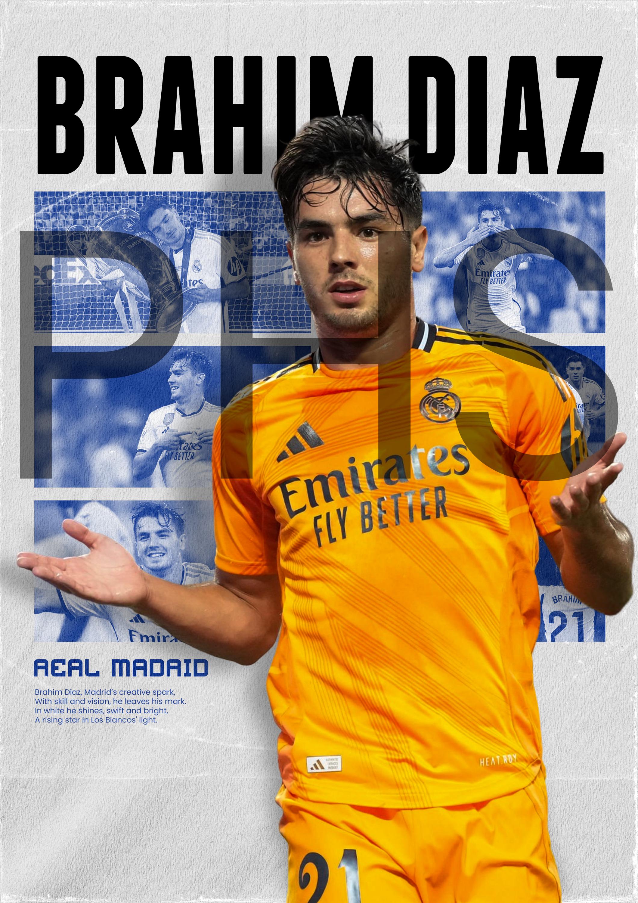 Brahim Diaz Real Madrid Printable A3 Sport Wall Art Gift Boy Poster brahim-diaz-real-madrid-printable-a3-sport-wall-art-gift-boy-poster